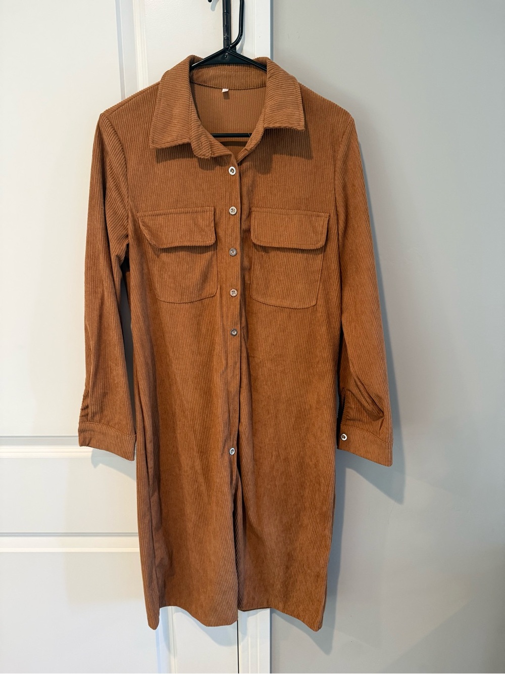 Boutique bought Corduroy Shirt Dress in Camel, small, new without tags